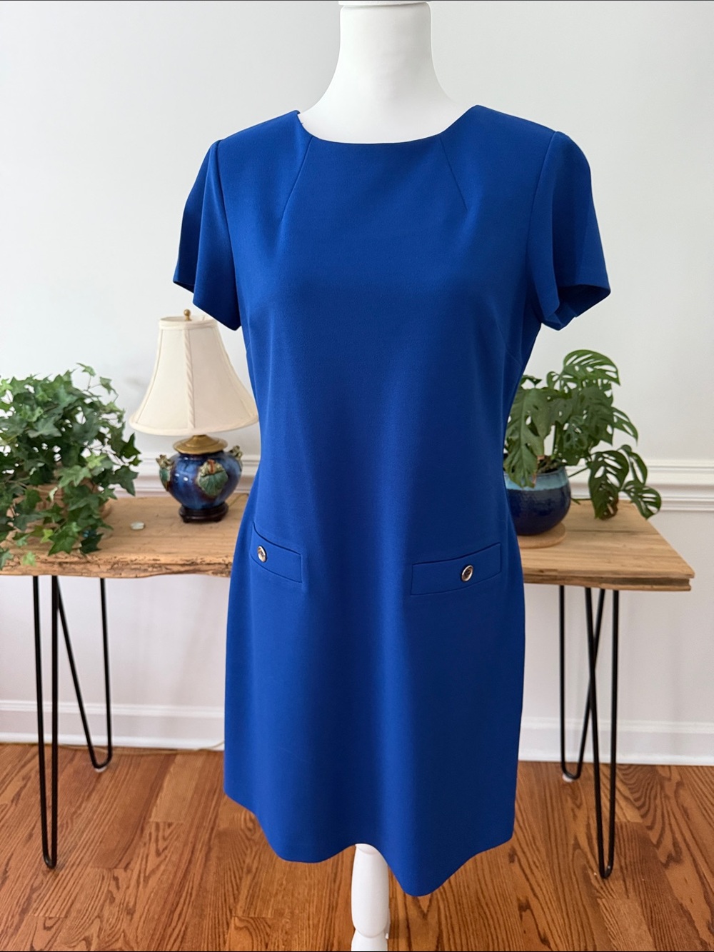 Tommy Hilfiger Royal Blue Short Sleeve Shift Dress